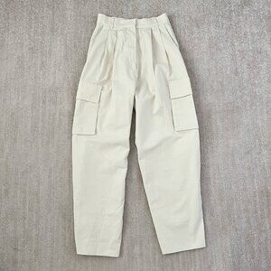 Blossom Cotton High Rise Pleated Utility Cargo Pants S